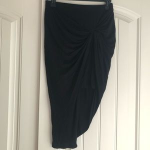 Black Asymmetrical Knot Skirt